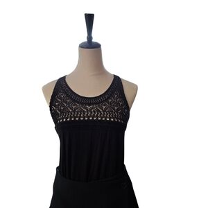 LOFT Black Cut Out Tank Top